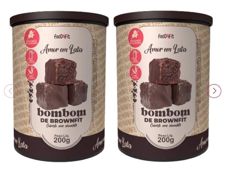 Imagem de Kit 2 Unidades de Bombons de Brownfit Zero Açucar Cobertos c/Chocolate Meio Amargo de 200g-Food4Fit