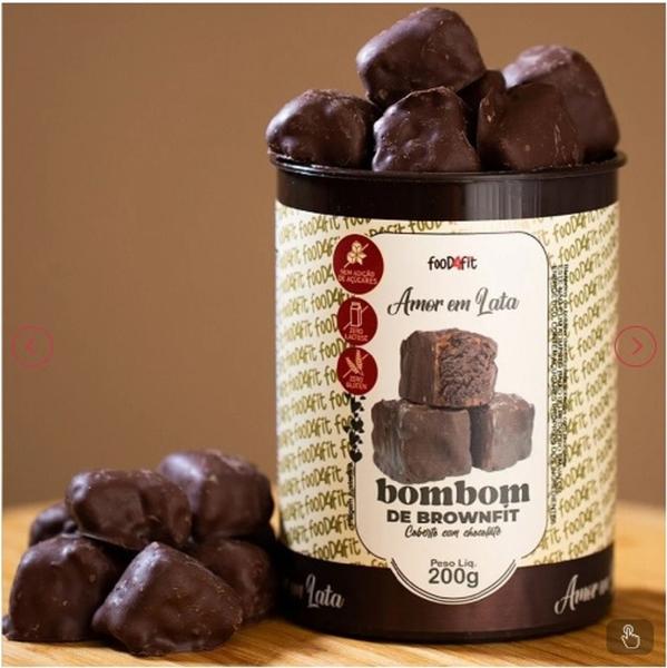 Imagem de Kit 2 Unidades de Bombons de Brownfit Zero Açucar Cobertos c/Chocolate Meio Amargo de 200g-Food4Fit