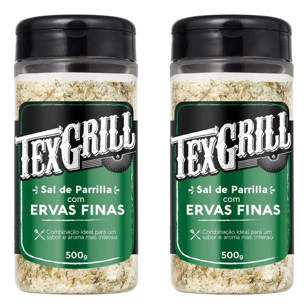 Imagem de Kit 2 unidades de Sal de Parrilha Ervas Finas Temprero de Carne, Costelas e Assados Texgrill  500g