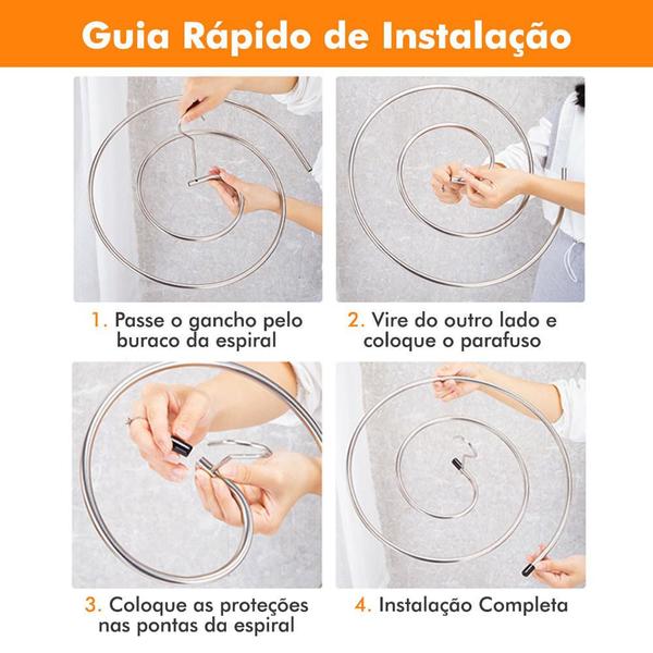 Imagem de Kit 2 Unidades de Varal Cabide Aco Inox Redondo para Lencol Toalha