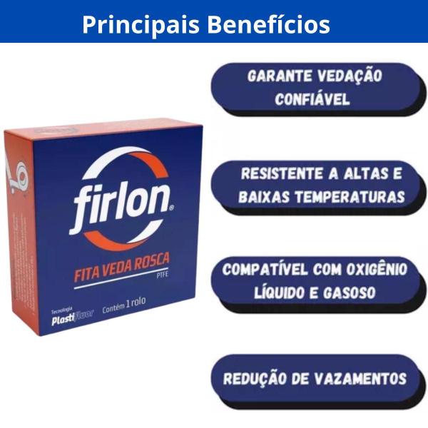 Imagem de Kit 2 unidades - fita veda rosca 18x25 firlon