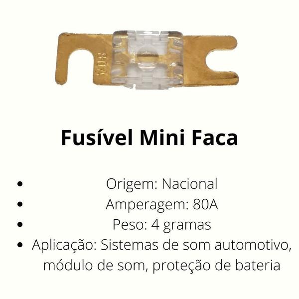 Imagem de Kit 2 Unidades Fusível Mini Midi Faca Modelo Anl Banhado a Ouro Reforçado Faquinha Pequeno Solar