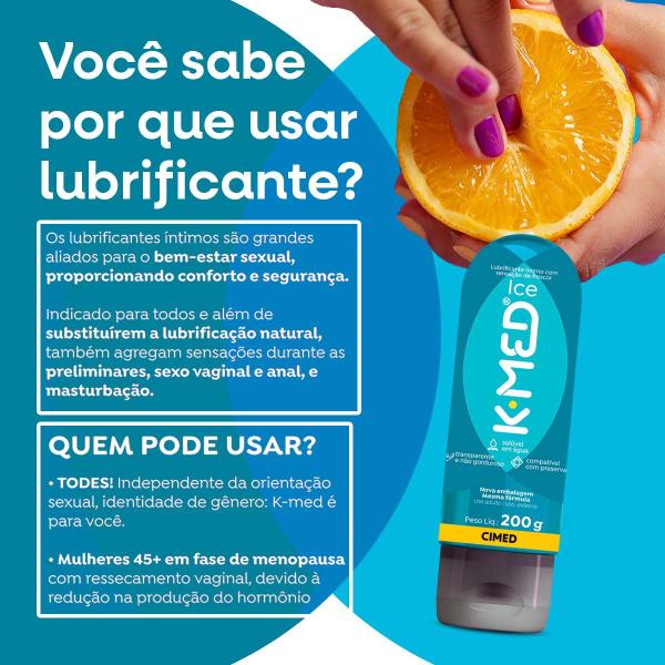 Imagem de Kit 2 Unidades Lubrificante Íntimo K-med Ice 200g