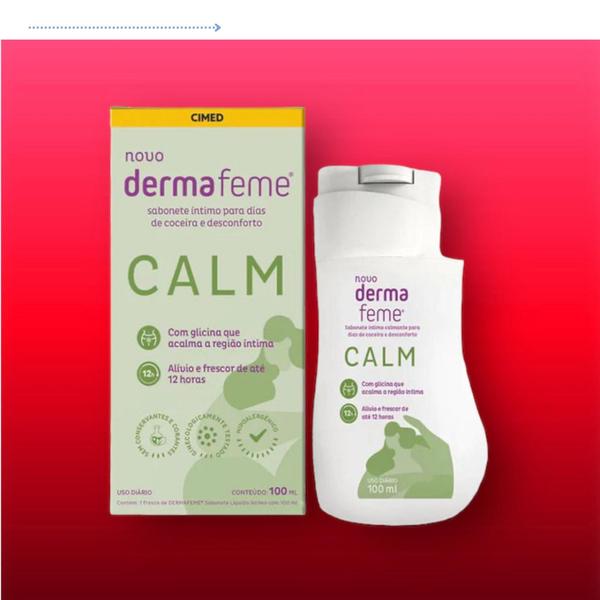 Imagem de Kit 2 unidades Sabonete Líquido Íntimo Calmante Dermafeme Calm 100ml - Cimed