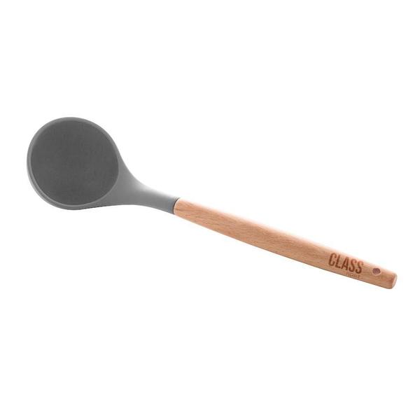 Imagem de Kit 2 Utensílios Espumadeira Concha Bambu Silicone