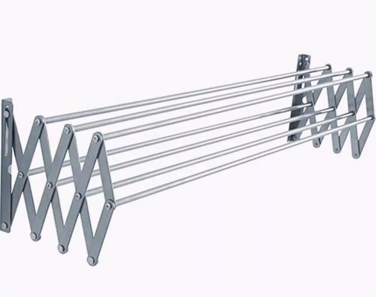 Imagem de Kit 2 Varal De Parede Sanfonado Alumínio - Gibafer - 80cm