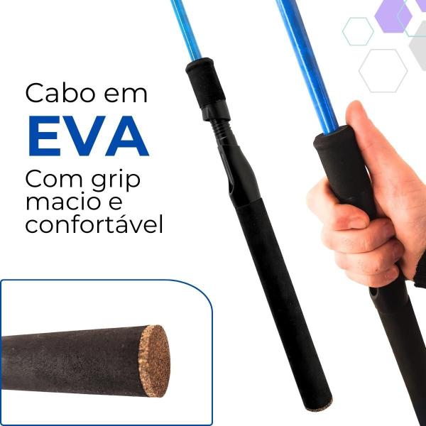 Imagem de Kit 2 Varas De Pesca 1,80M Fibra De Carbono 30Lb Molinete