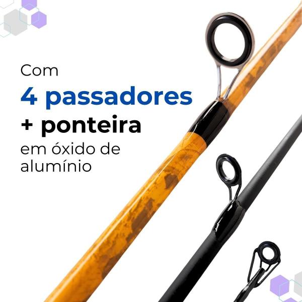 Imagem de Kit 2 Varas De Pesca 1,80M Fibra De Carbono 30Lb Molinete