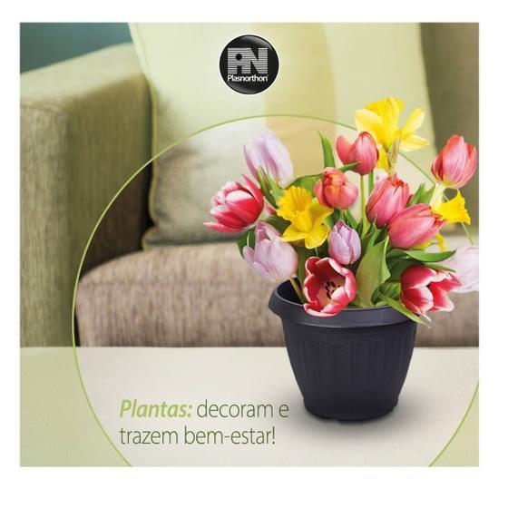 Imagem de kit 2 Vaso  Plástico p/ Flores Plantas 14 litros preto