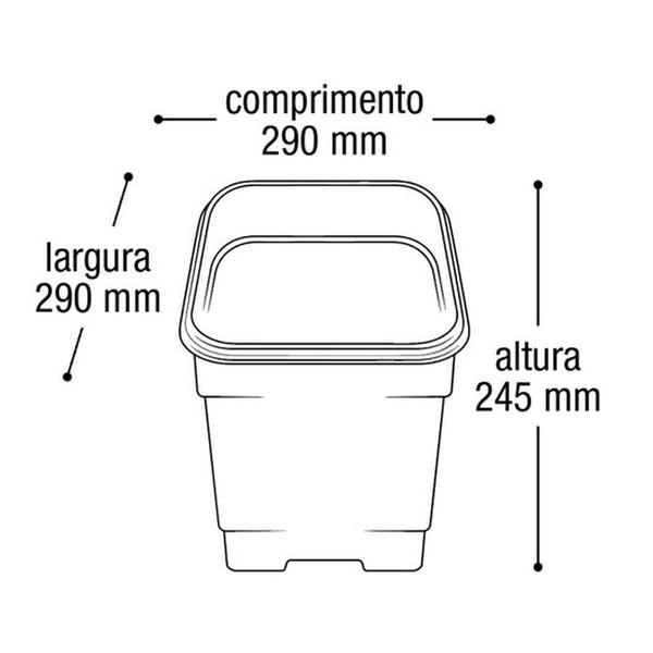 Imagem de Kit 2 Vaso Plástico Quadrado Médio p/ Hortaliças Pimentas