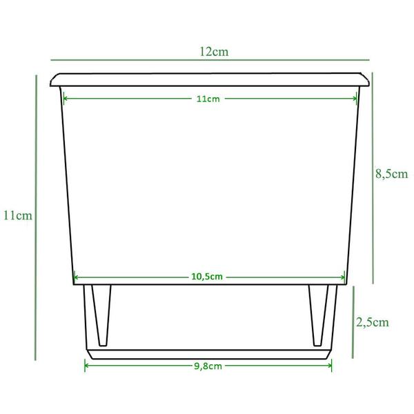 Imagem de Kit 2 Vaso Raiz Auto Irrigável 12x11cm N2 Autoirrigável Pequeno Plantas Flores