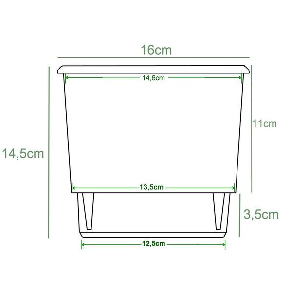 Imagem de Kit 2 Vaso Raiz Auto Irrigável 16x14cm Roxo Cultivar Planta