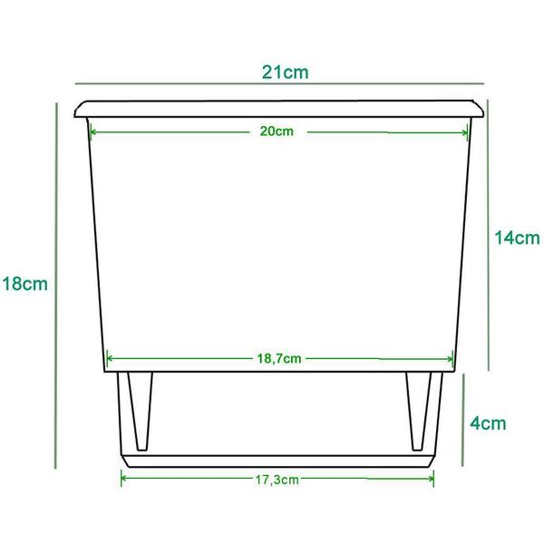 Imagem de Kit 2 Vaso Raiz Autoirrigavel 21X18 Branco Plantas Temperos