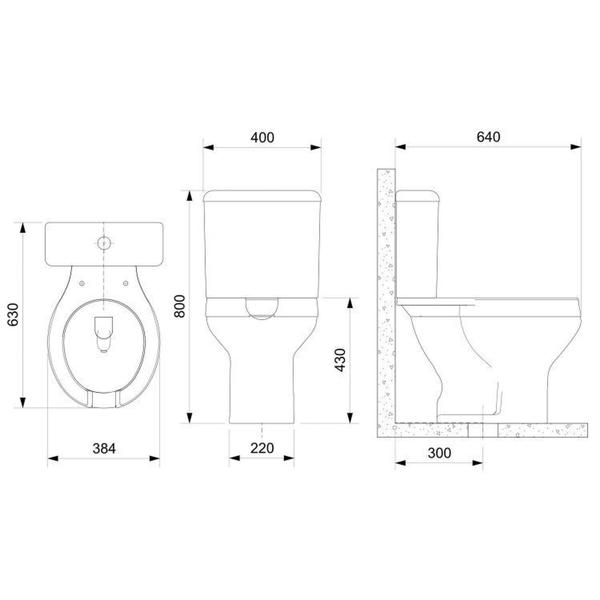 Imagem de Kit 2 Vaso Sanitário com Caixa Acoplada e Assento com Abertura Acesso Incepa