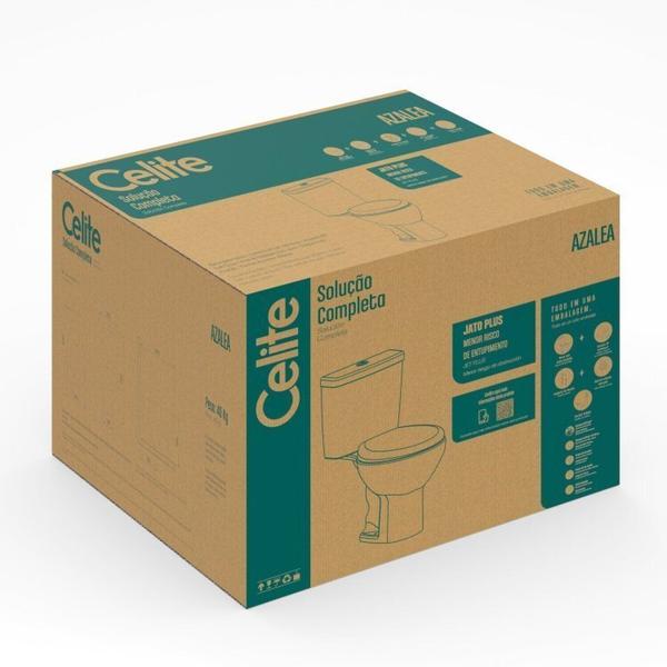 Imagem de Kit 2 Vaso Sanitário com Caixa Acoplada e Assento Soft Close Azaléa Celite Branco