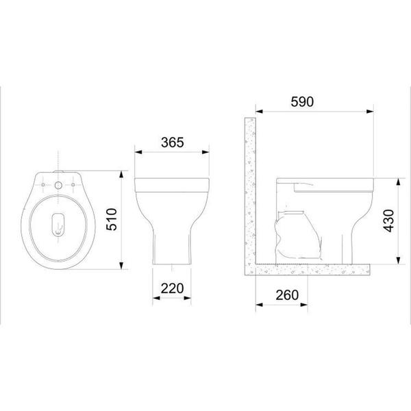 Imagem de Kit 2 Vaso Sanitário Convencional com Assento Acesso Confort Celite Branco Brilhante