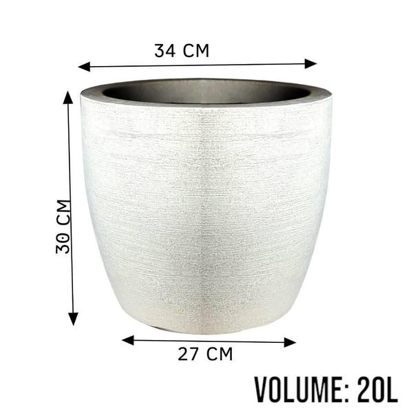 Imagem de  Kit 2 Vasos de Planta Jateado Cone - 6L e 20L, Polietileno Resistente para Externo com Proteção UV