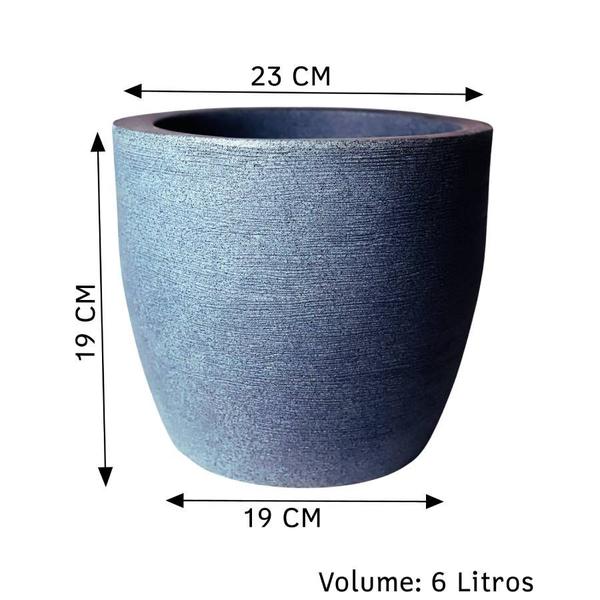 Imagem de  Kit 2 Vasos de Planta Jateado Cone - 6L e 20L, Polietileno Resistente para Externo com Proteção UV