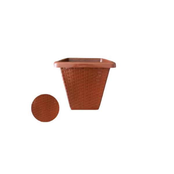 Imagem de Kit 2 Vasos De Planta Médio 3litros Quadrado Plástico Rattan