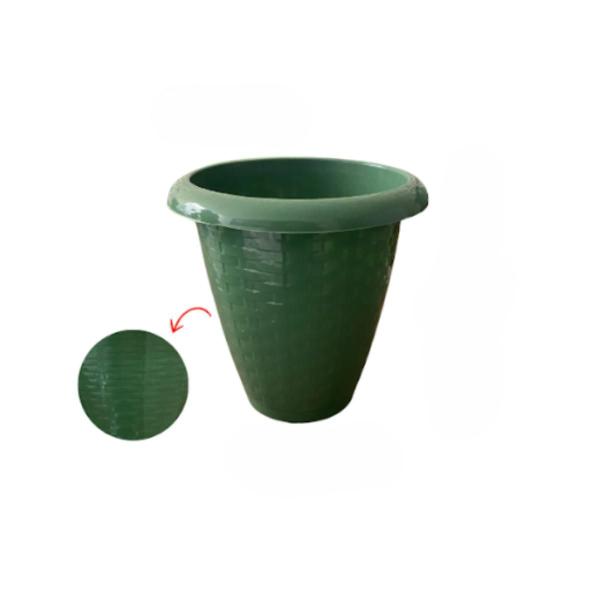 Imagem de Kit 2 Vasos De Planta Pequeno 300ml Redondo Plástico Rattan