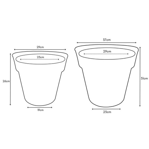 Imagem de Kit 2 Vasos Decorativos De Polietileno Para Plantas e Flores