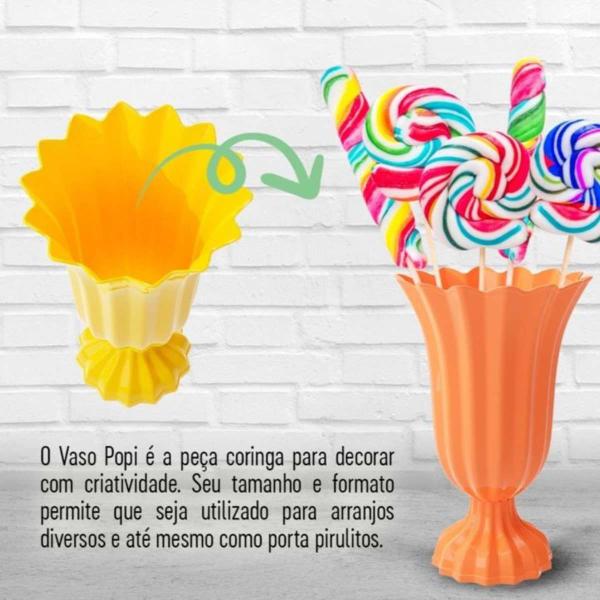 Imagem de Kit 2 Vasos Popi Pequeno 19X12 Flor Festa Decoração Festa