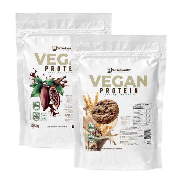 Imagem de Kit 2 Vegan Protein 837g Cookie Maltado + Cacau e Chocolate