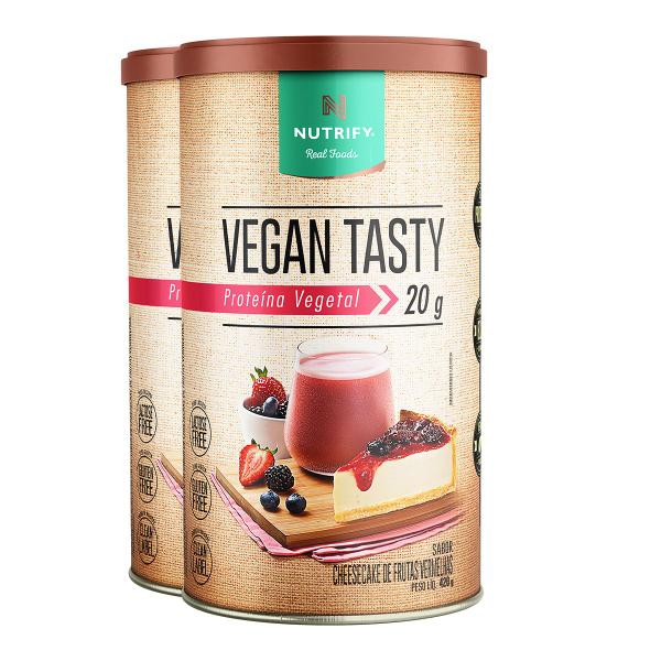 Imagem de Kit 2 Vegan Tasty Proteína Vegetal Frutas Vermelhas Nutrify 420g