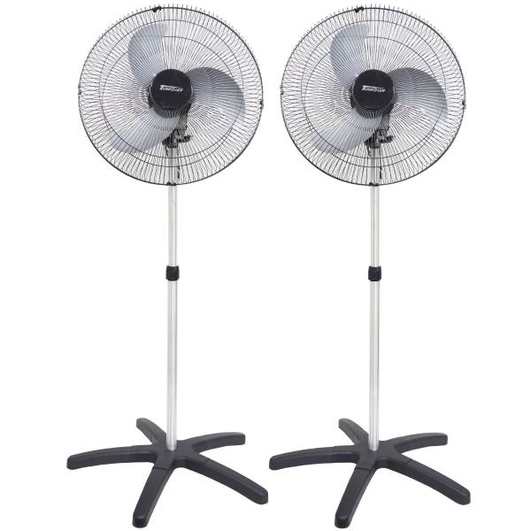 Imagem de Kit 2 Ventilador Coluna 60cm Bivolt 200W Industrial Turbo Turbão 3 Pás 120 Fios GF Vitalex Preto