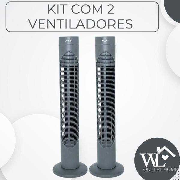 Imagem de Kit 2 Ventilador de Coluna Vertical Calor Verao Potente 127V - 220V