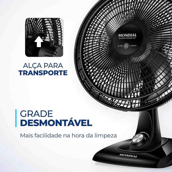 Imagem de Kit 2 ventilador mondial de mesa 40cm 6pas 220v silencio