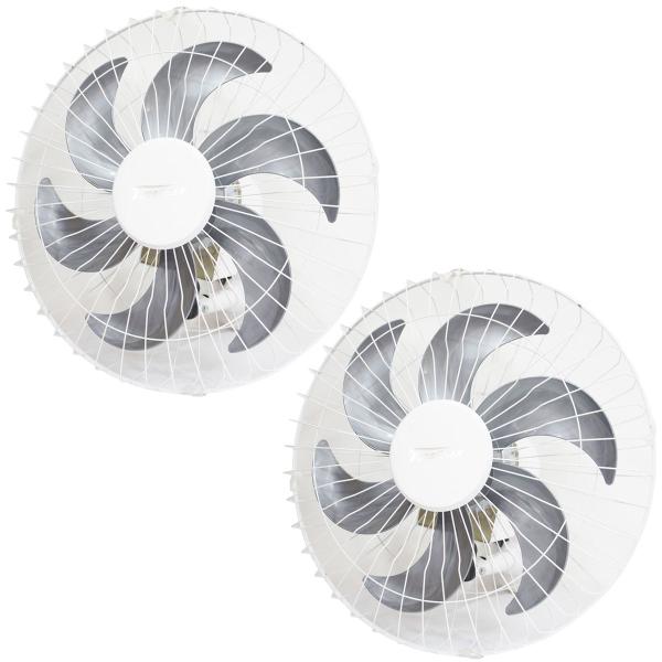 Imagem de Kit 2 Ventiladores Parede 50cm 200W Industrial Turbo Turbão 6 Pás Bivolt 110V 220V Branco Vitalex