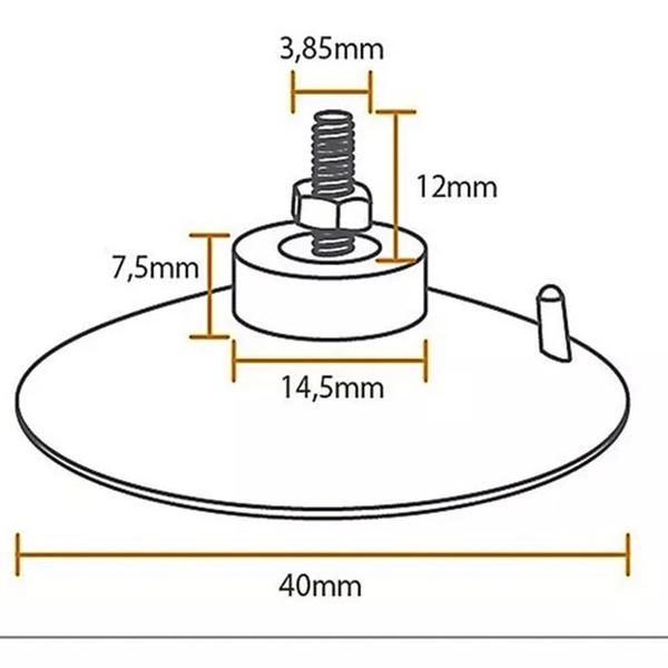 Kit 2 Ventosas de 40mm (4 cm) PVC C/Parafuso,Porca E Selante - H Plásticos Imagem de Kit 2 Ventosas de 40mm (4 cm) PVC C/Parafuso,Porca E Selante