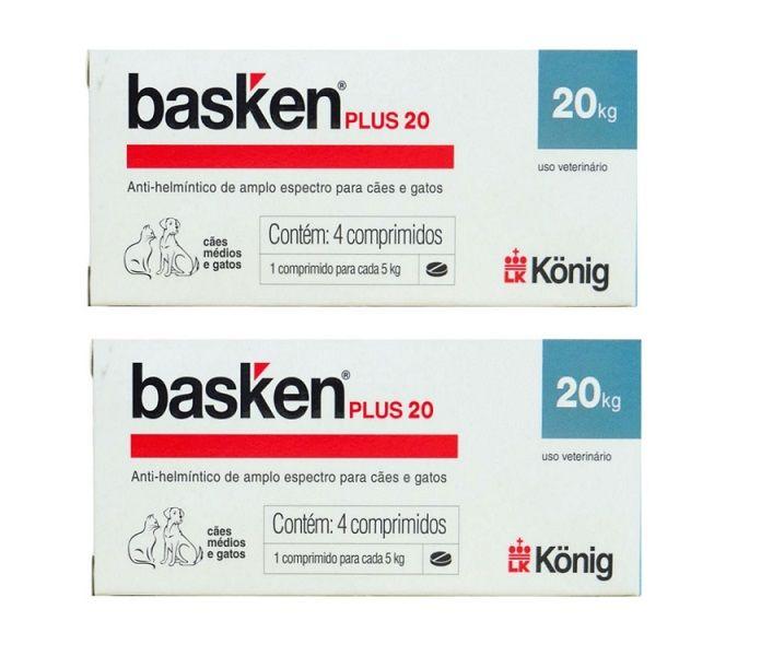 Imagem de Kit 2 Vermífugo Basken Plus 20 Antiparasitário 5Kg Konig