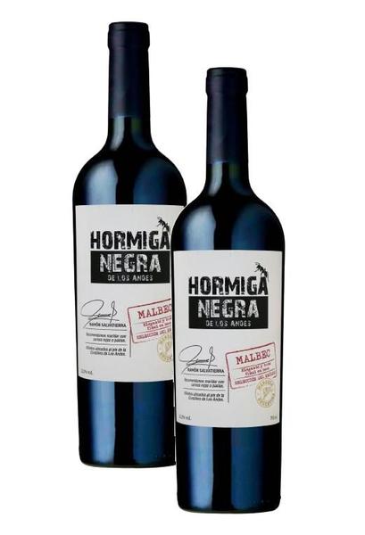 Imagem de kit 2 Vinho Argentino Hormiga Negra Malbec Garrafa 750ml