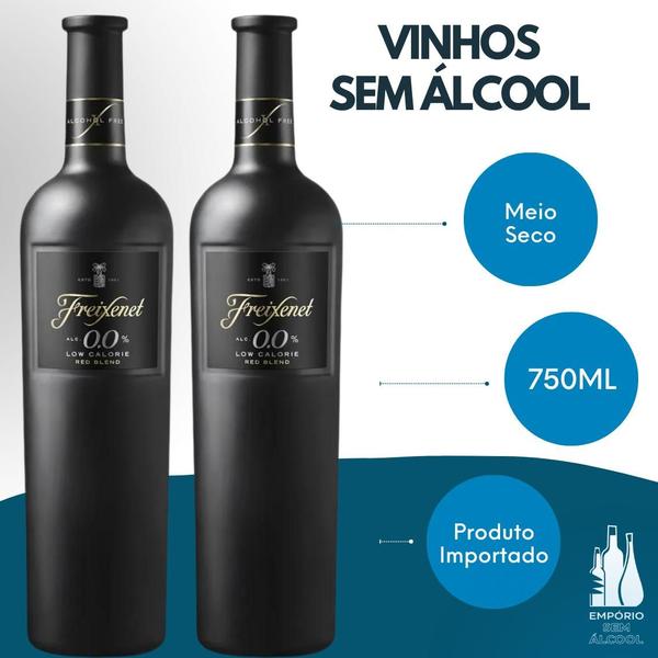 Imagem de Kit 2 Vinho Sem Álcool Freixenet Tinto 0,0% - 750mL Alemanha