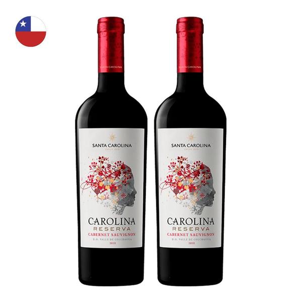 Kit 2 Vinhos Santa Carolina Reserva Cabernet Sauvignon Tinto Chile 750ml Imagem de Kit 2 Vinhos Santa Carolina Reserva Cabernet Sauvignon Tinto Chile 750ml