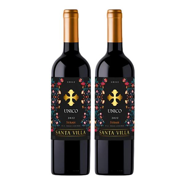 Imagem de Kit 2 Vinhos Santa Villa Unico Syrah Tinto Chile 750ml