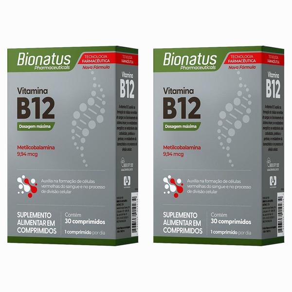 Imagem de Kit 2 Vitamina B12 9,94mcg Metilcobalamina 30Cpr - Bionatus