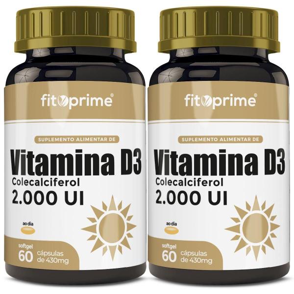 Imagem de Kit 2 Vitamina D3 2000Ui Colecalciferol 60 Cápsulas Fitoprim