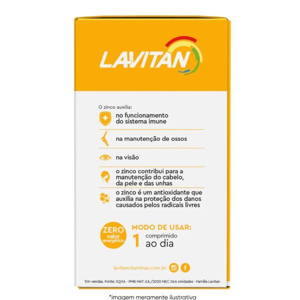 Imagem de Kit 2 Vitamina Lavitan Zinco Quelato Imunidade 30Cpr - Cimed