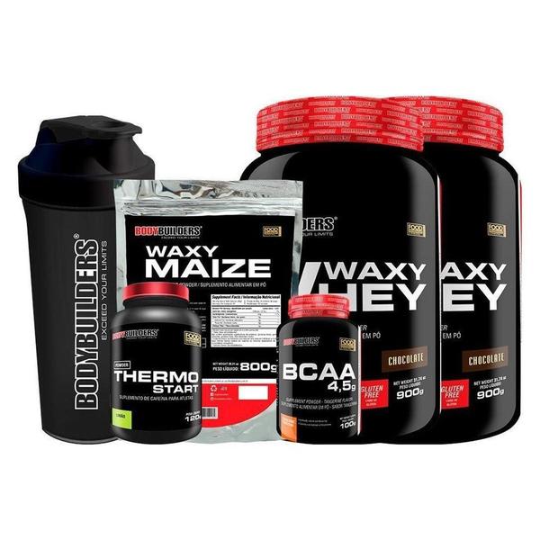 Imagem de Kit 2 Waxy Whey 900G+ Bcaa 100G Tangerina+ Thermo Start