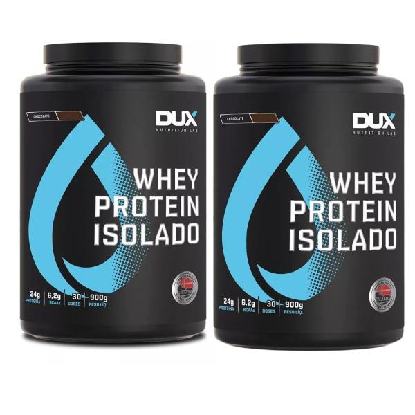 Imagem de Kit 2 Whey Protein Isolado BCAAs Todos Sabores 900g Dux Nutrition