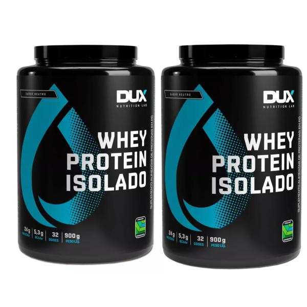 Imagem de Kit 2 Whey Protein Isolado BCAAs Todos Sabores 900g Dux Nutrition