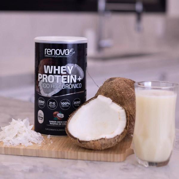 Imagem de Kit 2 Whey Protein Renova Be Ácido Hialurônico 600g - Coco