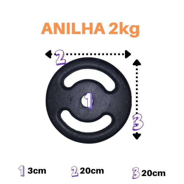 Kit 2 X Anilhas Super Premium De 2Kg Ferro Pintada - Anilhas&Cia Imagem de Kit 2 X Anilhas Super Premium De 2Kg Ferro Pintada
