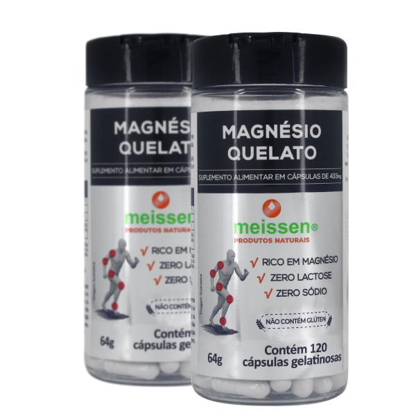 Imagem de Kit 2 X Magnésio Quelato 433mg Meissen 120 Cápsulas Cada