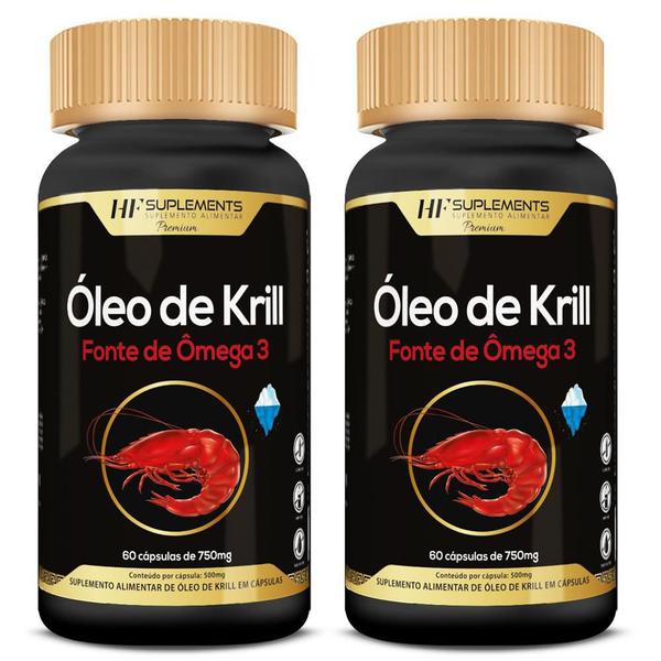 Imagem de Kit 2 X Óleo De Krill 60 Caps 750 Mg Hf Suplements