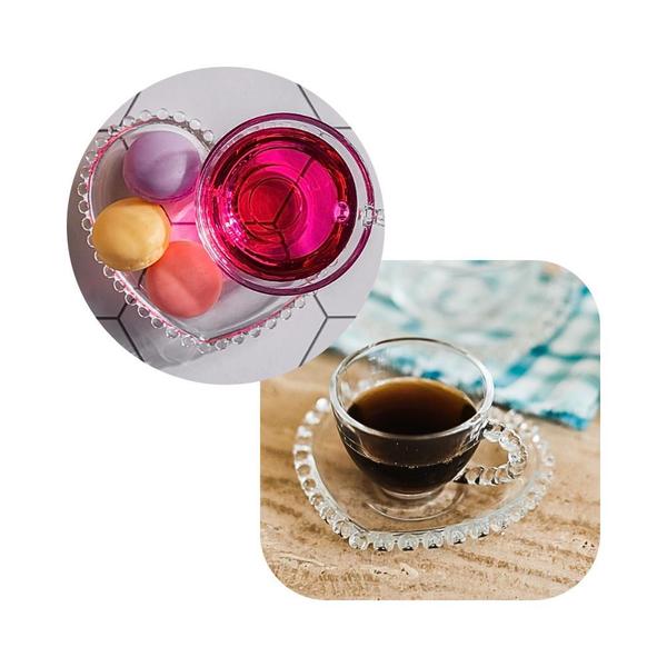 Kit 2 Xicaras Cafe Cristal Com Pires Coração Pearl 80ml - Lyor Imagem de Kit 2 Xicaras Cafe Cristal Com Pires Coração Pearl 80ml