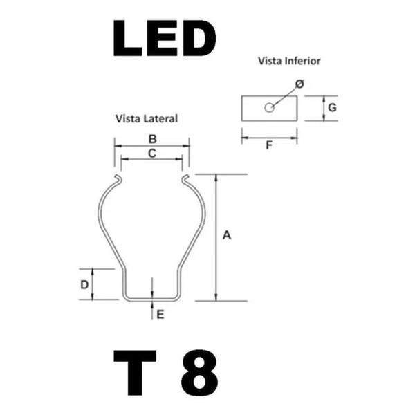 Imagem de KIT 20 Abraçadeira de Aço para Lâmpadas Tubulares LED T8